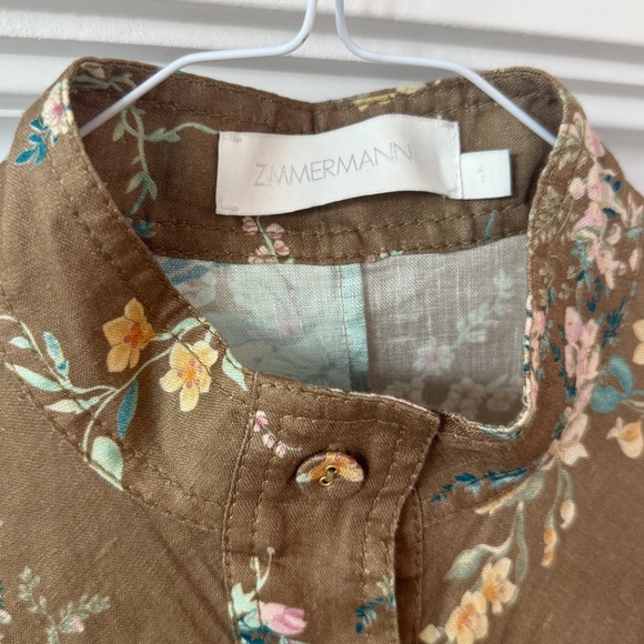 Zimmermann Cassia Panelled Playsuit in Brown Floral - Picture 2 of 4